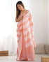 Vasthrlay Embroidery Scalloped Unstitched Off White Saree