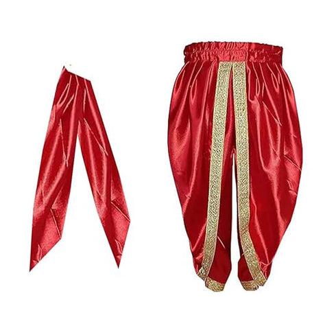 Krishna Kanha Krishnaleela Fancy Dress Costume for Kids, Pack of 8 (Dhoti, Bansuri, Mukut, Patka, Kundal, Belt, Mala, Bajuband)