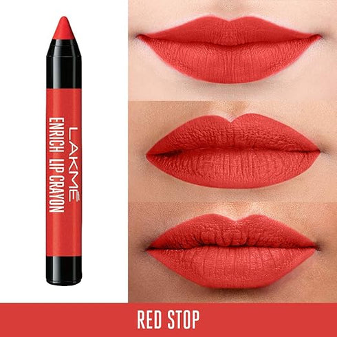 Lakme Enrich Lip Crayon | Red Stop