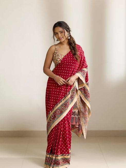 Vasthrlay Elegant Floral Kalamkari Lightweight