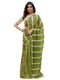 Vasthrlay Womens Printed Mehndi Green Saree With Unstitched Blouse Piece