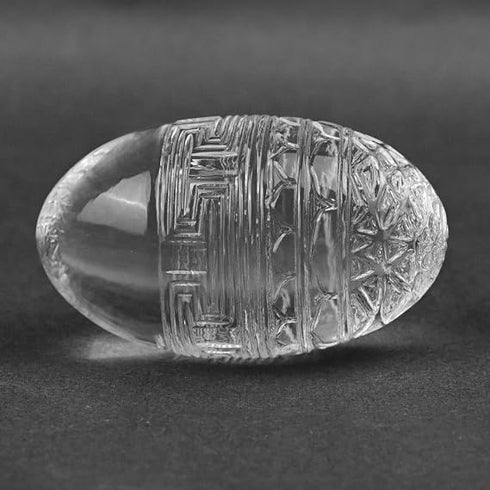 SS Murti Natural Sphatik Crystal Lingam Hand Carved Clear Quartz Shiva Lingam