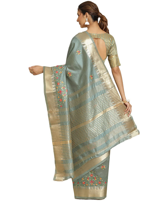 Vasthrlay Kasavu White Saree