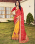 Vasthrlay Bandhani Embroidery Unstitched Red Saree