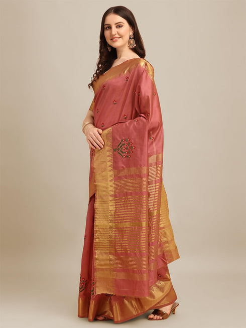 Vasthrlay Multicolor Embroidered Saree