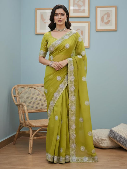 Vasthrlay Georgette Traditional Az Ys Pehenva Brown Rr Ethnic Wear
