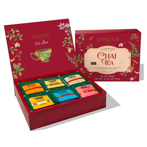 Vahdam Tea Chai Tea Assortment Gift Set | 6 Variants