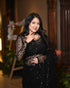 Vasthrlay Embroidered Sequence Unstitched Black Free Ethnic Wear