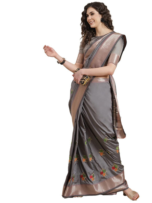 Vasthrlay Colourful Embroidery Saree