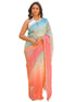 Vasthrlay Embroidery Scalloped Unstitched Turquoise Saree