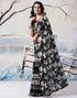 Vasthrlay Georgette Sequence Unstitched Black Saree