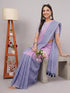 Vasthrlay Printed Pink Linen Saree With Unstitched Blouse Piece