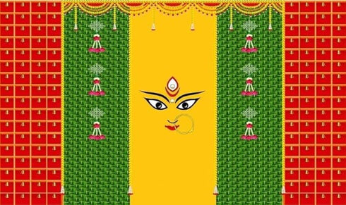 Backdrop Cloth Pooja Decoration Traditional