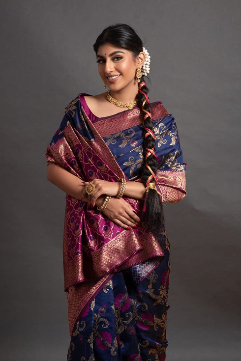 Vasthrlay Banarasi Unstitched Saree