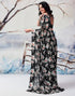 Vasthrlay Georgette Sequence Unstitched Black Saree