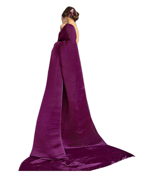 Vasthrlay Crushed Pleated Unstitched Ethnic Wear