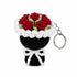 Mini Crochet Red Rose Bouquet Keychain