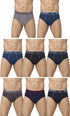 Dixcy Scott Plain/Solid Assorted Cotton Men's Briefs/Underwear - Pack of 8 (#Replay-Brief-80 CM) (Color & Prints May Vary)