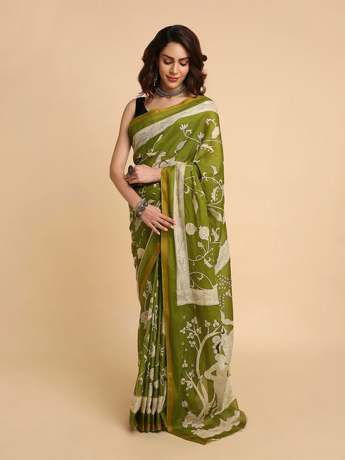 Vasthrlay Lightweight Breathable Traditional Printed Saree