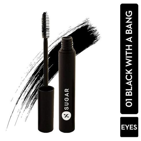 Sugar Cosmetics Lash Mob Limitless Mascara01 Black With A Bang | BlackEye Lash Protection Black Highly Pigmented.