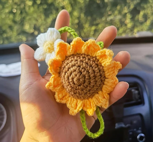 Crochet Flower for car Dashboard Decoration Items