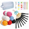 Crochet Set, Complete Crochet Kit for Beginners with 9 Ergonomic Hooks, 6 Soft Yarn Balls