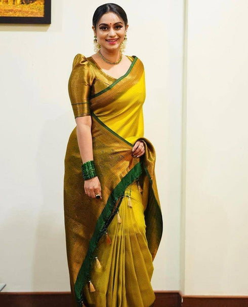 Vasthrlay Banarasi Kanjivaram Az Ys Og Yukti Yellow Ethnic Wear