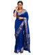 Vasthrlay Blue Banarasi Traditional Unstitched Saree