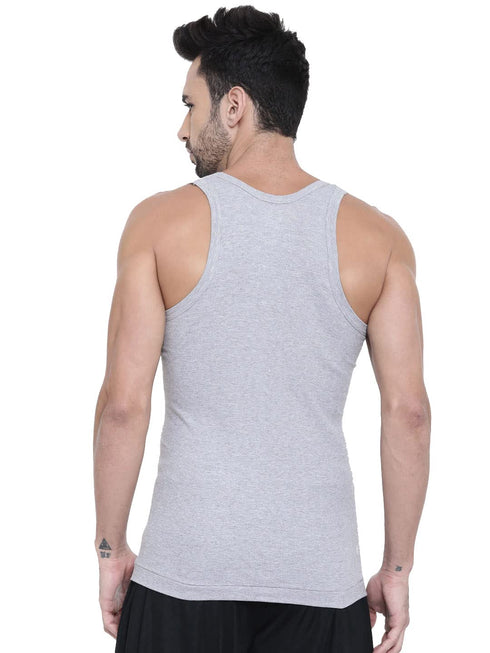 Dixcy Scott Cotton Rib Fabric Multi-Color Scoop Neck Sleeveless Men's Vests - Pack of 5 (#Victor-Derby-80 CM) (Color May Vary)