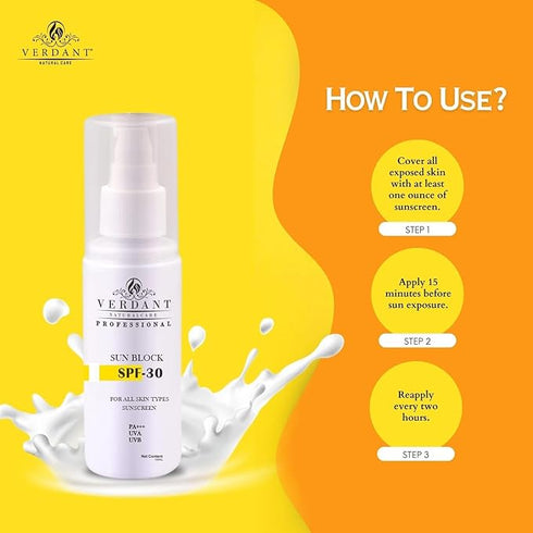 Verdant Natural Care Sunblock Sunscreen Lotion SPF 30 PA+++