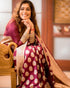 Vasthrlay Maroon Banarasi Saree