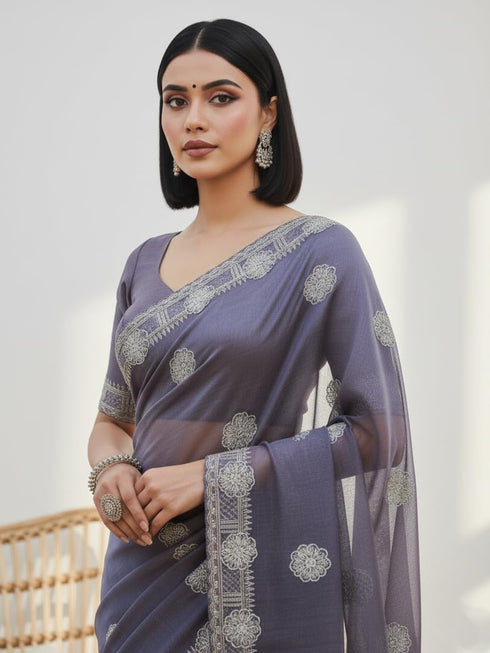 Vasthrlay Georgette Traditional Az Ys Pehenva Brown Rr Ethnic Wear