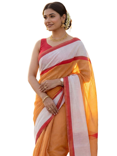 Vasthrlay Printed White Saree