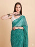 Vasthrlay Chiffon Bandhani Printed Teal Saree
