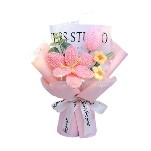 Crochet Flower Bouquet, Pink