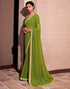 Vasthrlay Bandhani Georgette Green1 Saree With Unstitched Blouse Piece