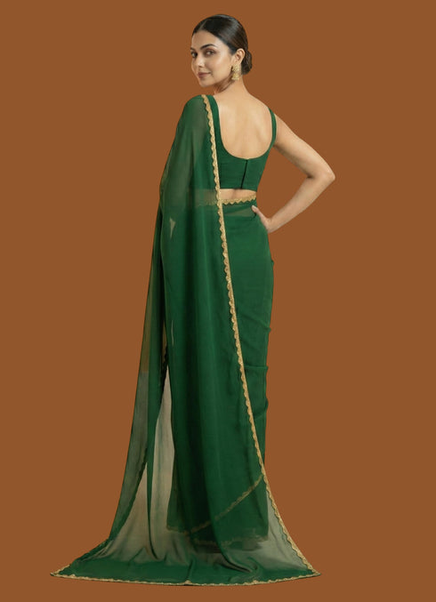 Vasthrlay Orange Decorative Unstitched Saree