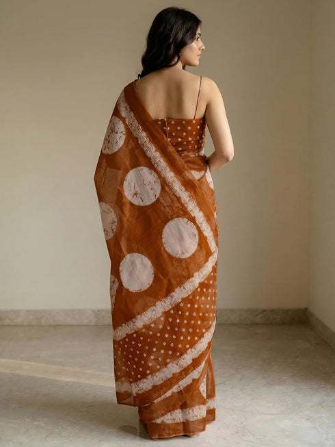 Vasthrlay Printed Peach1 Saree