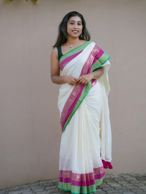 Vasthrlay Cotton Unstitched Saree