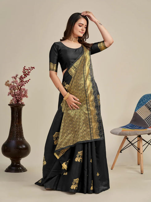 Vasthrlay Banarasi Traditional Unstitched Saree