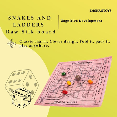 Snakes and ladders Cotton Fabric Board Game