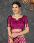 Vasthrlay Womens Jacquard Unstitched Maroon Saree