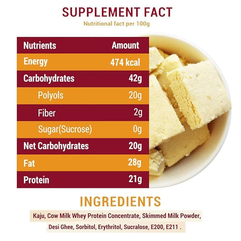NutroActive Desi Ghee Keto Kaju Barfi 200g