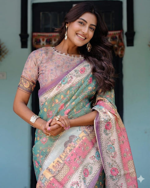Vasthrlay Printed Handloom Unstitched