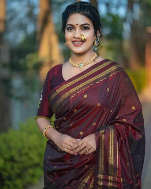 Vasthrlay Paithani Unstitched Elegant Traditional Saree