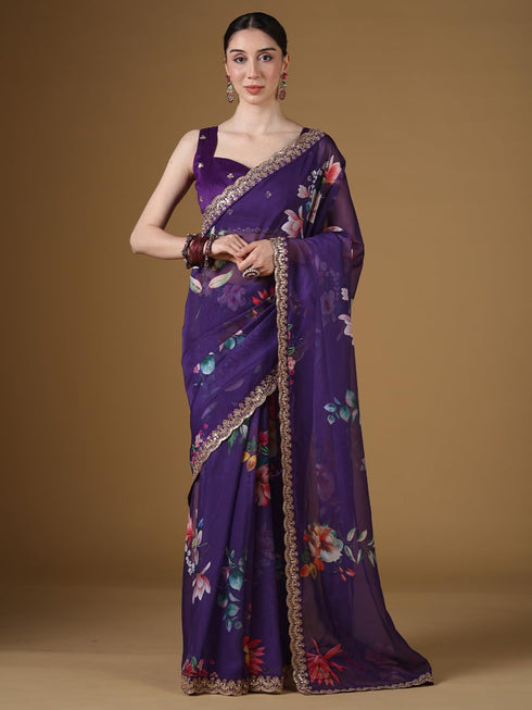 Vasthrlay Organza Unstitched Rx Ethnic Wear