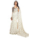 Vasthrlay Womens Printed Unstitched White Saree