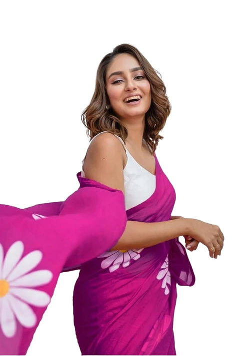 Vasthrlay Georgette Unstitched Saree Az Ys Genda Fool