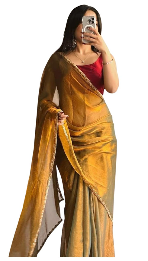 VasthrlayBoarder Unstitched Chhaava Mustardd Mustard Free Ethnic Wear