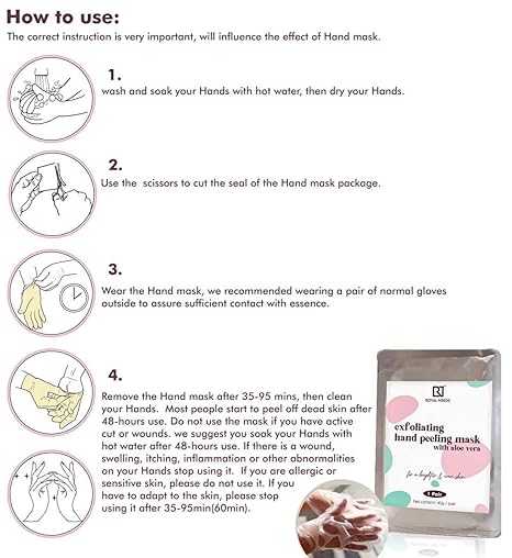 ROYAL NEEDS Hand Peel Mask For Dead Skin Removal With Aloe Vera